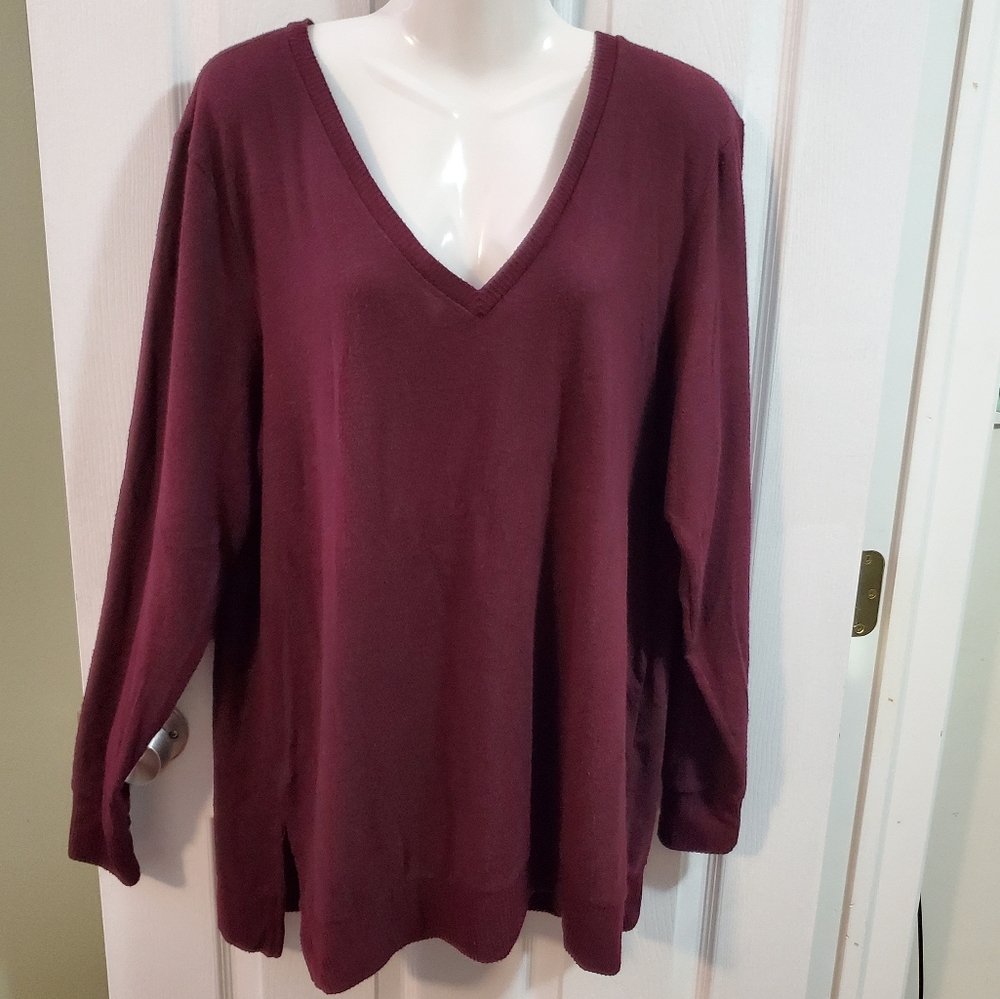 Lucky Brand Red and black heathered sweater